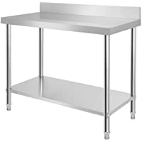 LARS360 Mesa de Trabajo de Cocina acero inoxidable- para gastronomía- preparación de alimentos- cocina- bar- restaurante…